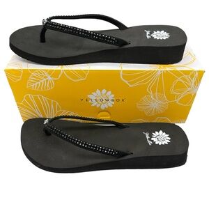 Yellow Box JELLO Solid Black Flip Flop Sandal Size 11